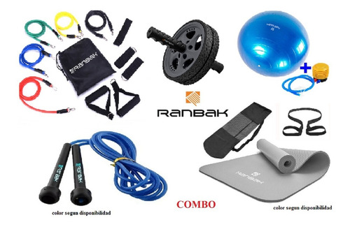 Imagen 1 de 4 de Kit1 Mat Nbr+soga+bandas+rueda Abd+pelota Esf. Envio+cuotas