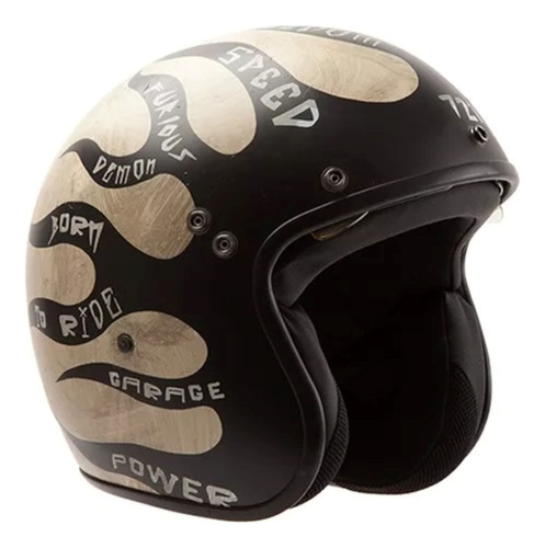 Casco Hawk 721  Flama Blanco/marron (t,s) - Motordos