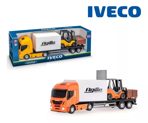 Caminhao bau iveco hi way usual brinquedos usual plastic