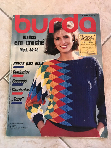 Revista Burda 738 Malhas Crochê Conjuntos Camisolas E383
