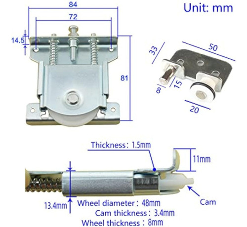 A A Kit De Poleas For Puertas Corredizas De Armario, 2