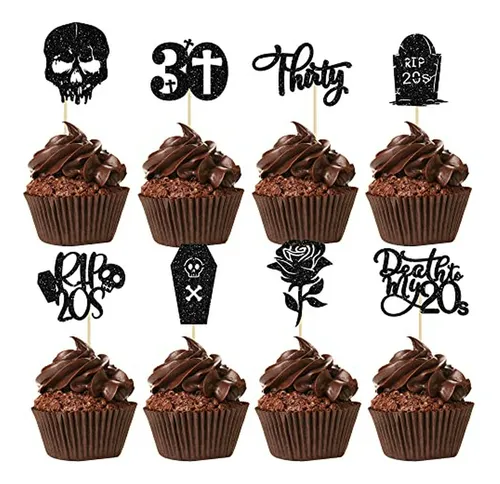 Decoración Para Fiesta De Cumpleaños 30 Años Rip 20s Cupcake