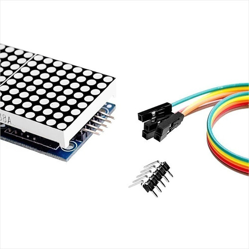 Módulo 4 X Matriz De Puntos Led Rojo 8x8 Max7219 Arduino Pic