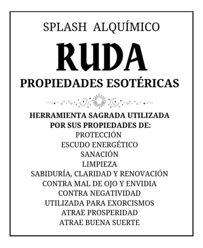 Ruda Limpieza Aura, Energía, Celos, Aleja Mal Y Negatividad