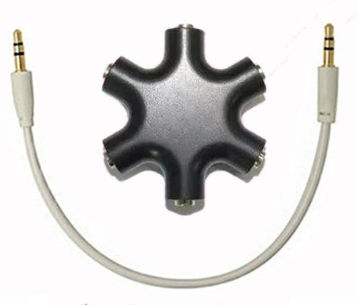 Splitter Convertidor Divisor Adaptador 5 Audifonos 3.5mm