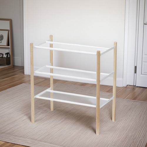 Home Zapatero Extensible Liso De 3 Niveles Blanco,
