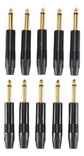 Plug Banhado A Ouro, 10 Unidades, Mono Professional, 2 Pólos