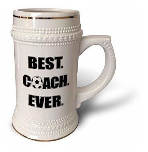 3drose Best Coach Ever - Black And White - Stein Mug, 18oz ,