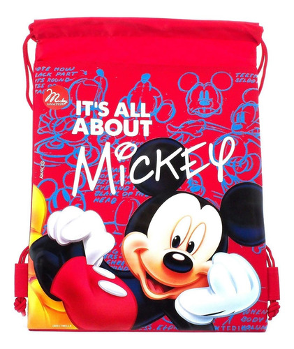 Disney Mickey Mouse Red - Bolsa Con Cordón (1 Bolsa)