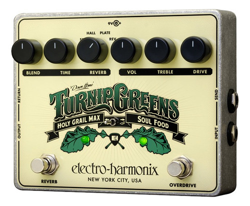 Electro-harmonix Turnip Greens Overdrive/reverb Multi-effect Color Beige