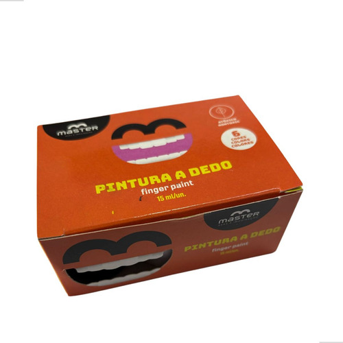 Pintura A Dedo 6 Cores 15ml - Atóxica, Lavável E Divertida