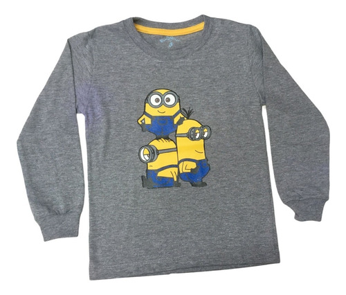 Remeras Minions Manga Larga Niños Niñas Talle 4 Al 10