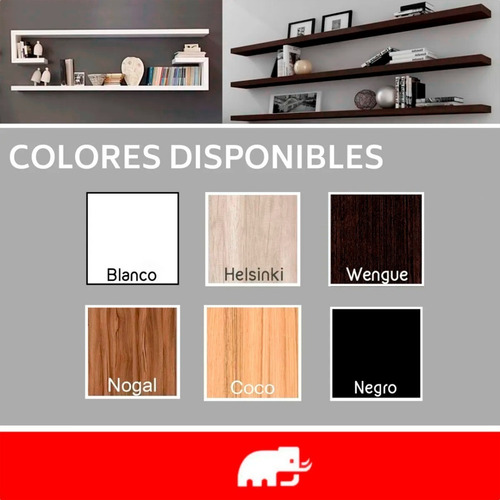 Imagen 7 de 10 de Kit Slim Estante Repisa Flotante 20x25 40x25 60x25 Melamina