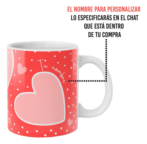 Taza Para Mujer Corazones Con Tu Nombre