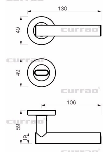 Imagen 2 de 6 de Manija Palermo Giratoria 1/2 Currao Bronce Cromo Alta Gama.
