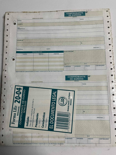 Blocks Comprobante De Egreso Forma Lec Ref. 20-04.