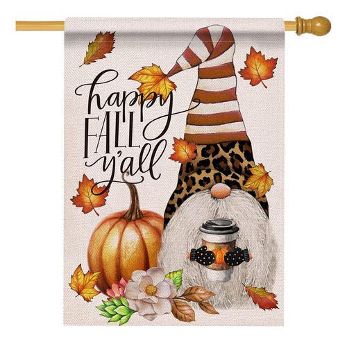 Hzppyz Fall Yall Coffee Gnomo Calabaza Bandera De Casa Grand