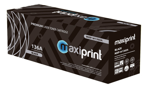 Toner Maxiprint Compatible Hp Negro W1360a Con Chip