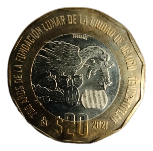 Moneda Conmemorativa De $20  Fundación Lunar 