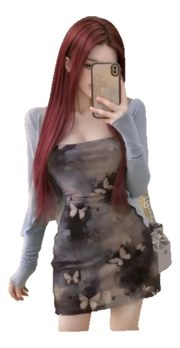 Traje De Falda De Verano De Cintura Alta Con Flores Rotas De
