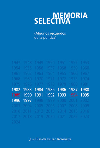 Memoria Selectiva: (algunos Recuerdos De La Política), De Calero Rodriguez,juan Ramon., Vol. 1. Editorial Editorial Canal De Distribucion, Tapa Blanda En Español