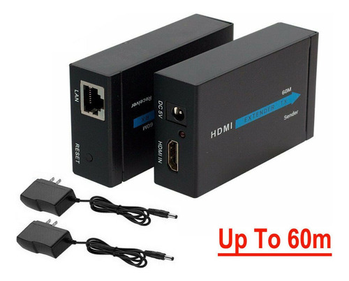 Hdmi Extender Un Solo Cable Cat6 Rj45 Extension 60mt 1080p