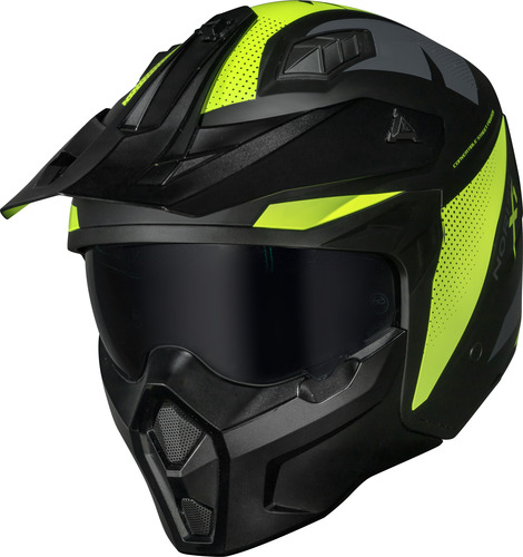 Capacete Norisk Darth Dark Darf Articulado Aberto Fechado