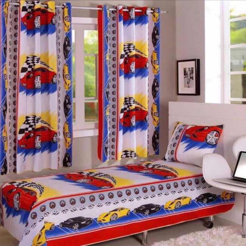 Cortina Lençol E Fronha Com Zíper Estampa Carros Para Quarto De Menino - Decoração Quarto - Linda Casa Nova Bela Janela