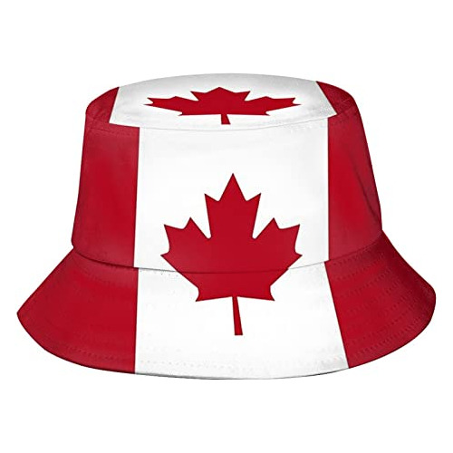 Lindo Bandera De Canadá Sombreros De Cubo Moda Packable Gor