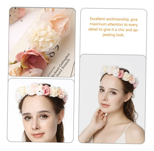 Tocado De Guirnalda Floral Con Corona De Flores De Seda