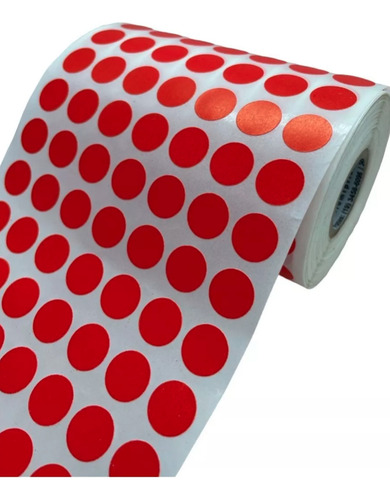 Etiqueta Selo Bolinha Colorida 13mm  Vermelha/ Com 10.000  Vermelho