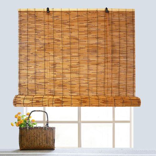 Cortina Bambu Natural Para Ventana (24.0 In Ancho Romana 52