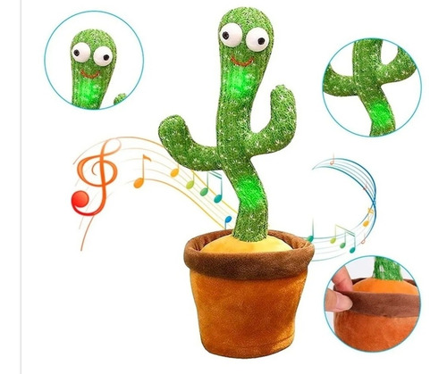 Imagen 2 de 8 de Juguete Peluche De Cactus Bailarín Educativo Escandalosos