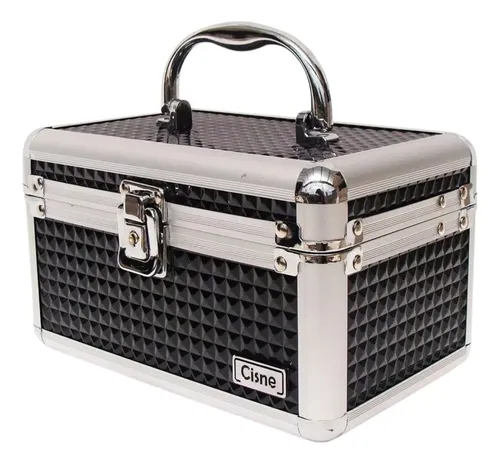 Maleta De Maquiagem Profissional Vazia Barata Esmalte Joias Cor Preto