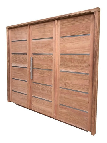 Porton Madera Cedro Abrir Barral Machimbrado Paño Fijo 240x2