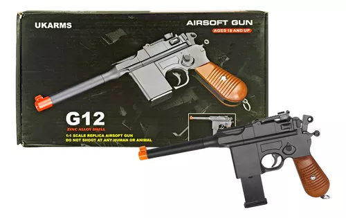 Pistola Ukarms G12 Mauser C96 Airsoft Metal Replica 1:1