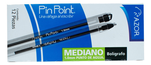 Bolígrafo Punto Mediano Azor Pin Point - 12 Piezas