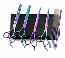 Comprar Set De Tijeras 7 Pulgadas Peluqueria Canina Moontay Arcoiris