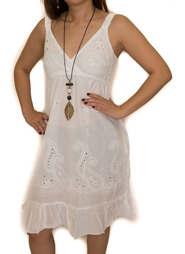 vestido branco indiano curto