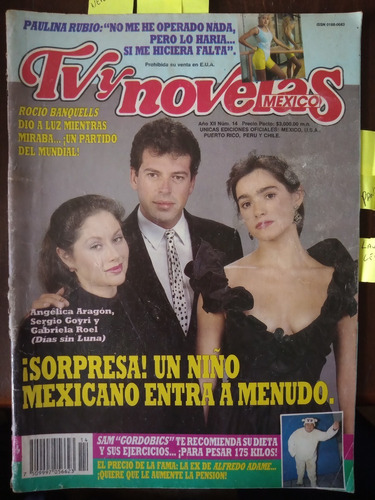 Angelica Aragon En Revista Tvynovelas Sergio Goyri Año 1990