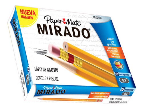 Pack 10pz Lápiz De Grafito #2 Mirado Hexagonal