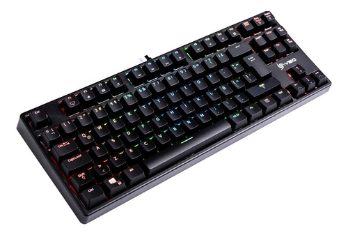 Imagen 2 de 2 de Teclado gamer VSG Alnitak QWERTY Kailh Red español latinoamérica color negro con luz RGB
