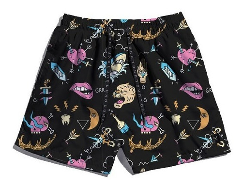 Short De Baño Malla Luxo Print A Corto Nuevo Hombre 