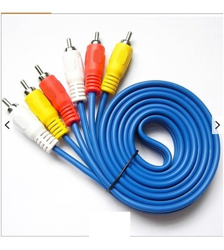 Imagen 2 de 6 de Cable Audio Y Video 3 Rca A 3 Rca 3 Mts