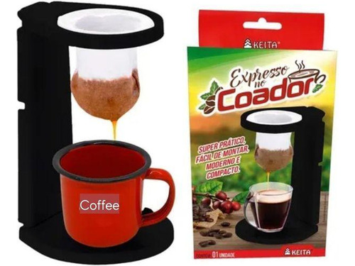 Mini Suporte Coador De Café Expresso Dobrável + Caneca 160ml