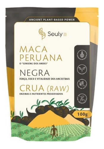 Maca Peruana Negra Em Pó Souly 100g