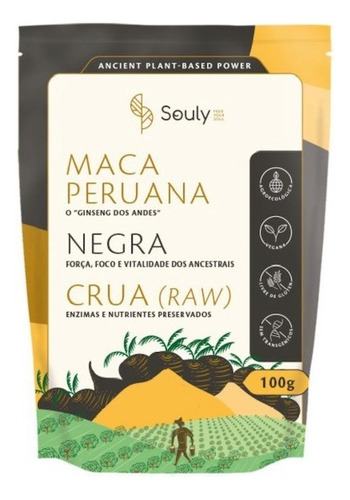 Maca Peruana Negra Em Pó Concentrada Souly 100g