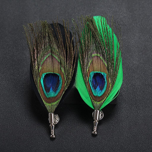 Hombres Broches De Plumas De Alfileres De Broche Ramillete