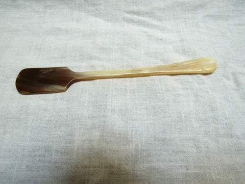 Antique Primitive Carved Horn Paddle Utensil Or ?  Interes