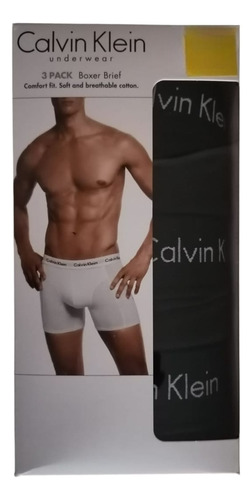 Calzones Calvin Klein Negros Algodón Cotton Stretch 3 Pzas